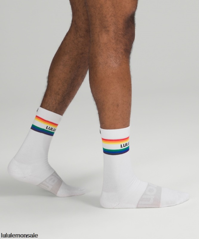 Lululemon Deutschland DELULU906 | Daily Stride Crew Sock Stripe Weiß